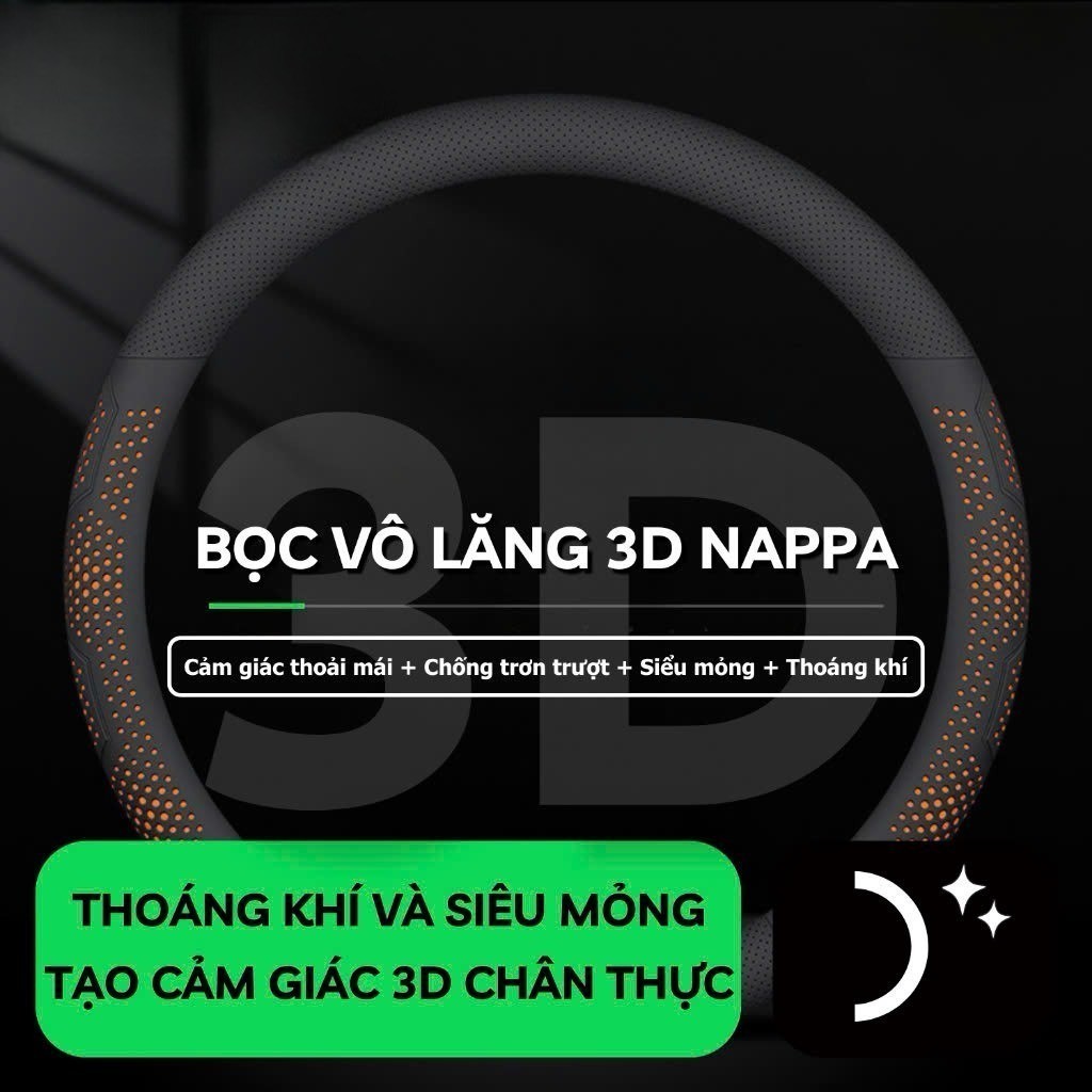 Bọc Vô Lăng Nappa Tròn 36