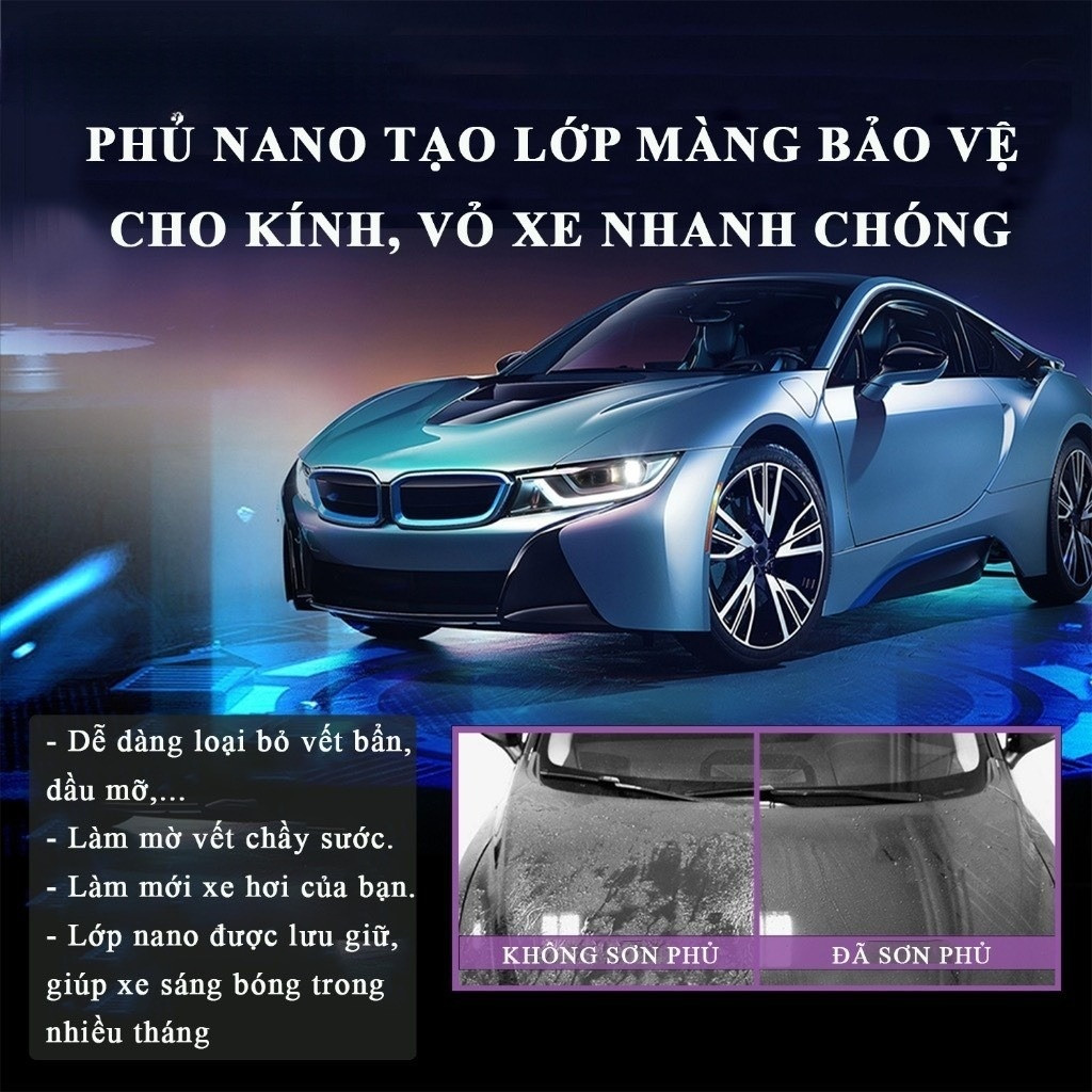 chai xịt phủ nano DIY 200ml Chống nước kính ô tô
