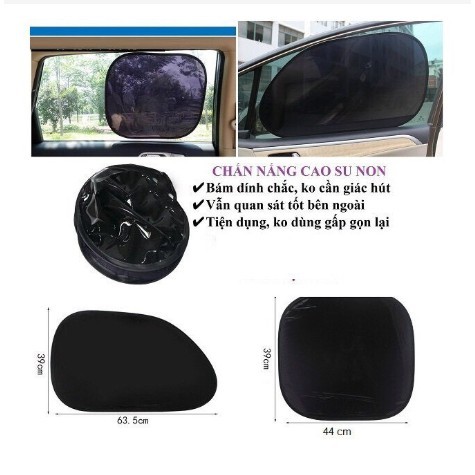 Bộ 2 tấm che nắng cao su non phía sau 44*38