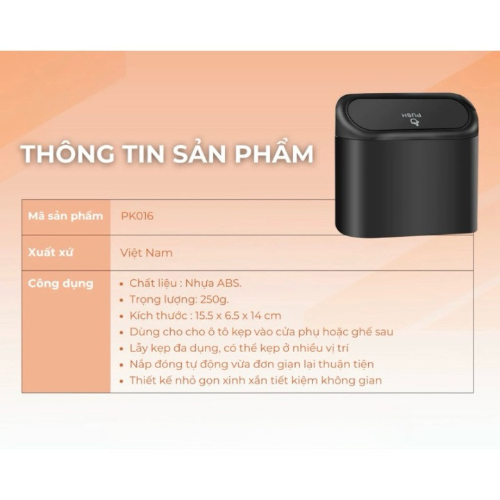 Thùng rác trên ô tô