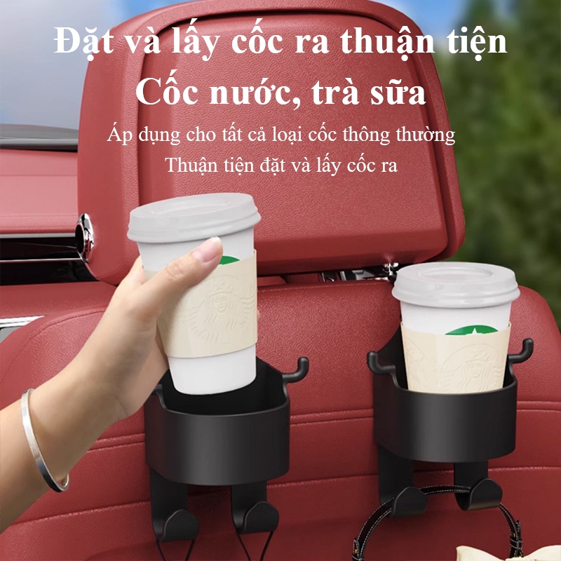Giá Đỡ Cốc Nước Gắn Ghế Ngồi 0to Bằng ABS Có Móc Treo Đồ Và Giá Đỡ Treo Sau Xe Tiện Dụng- hàng đẹp