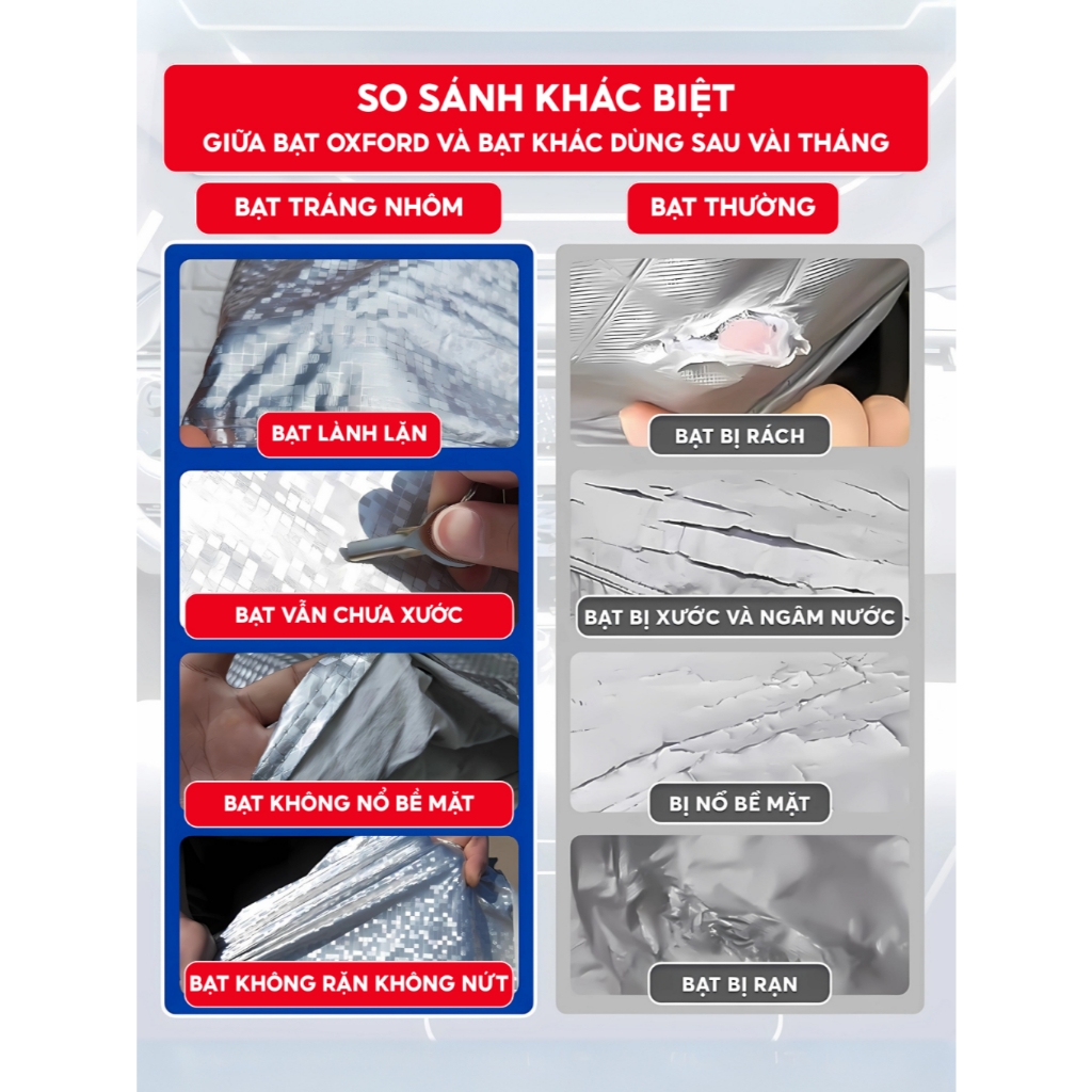 Bạt phủ toàn xe chất liệu bạt nhôm 3 lớp