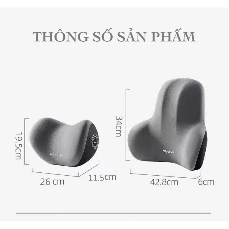 Bộ gối + tựa lưng cao su non awesome