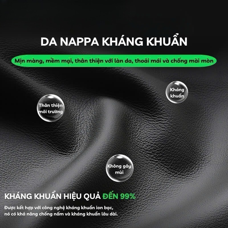 bọc vô lăng nappa trơn đen 38