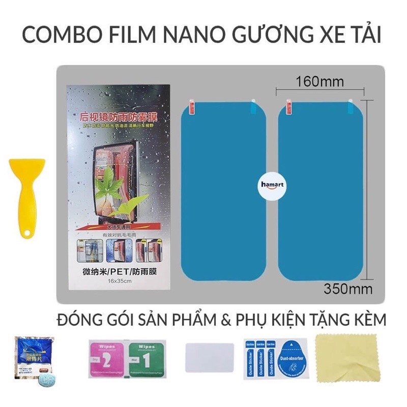 Bộ 2 miếng dán kính Nano chống đọng nước xe tải