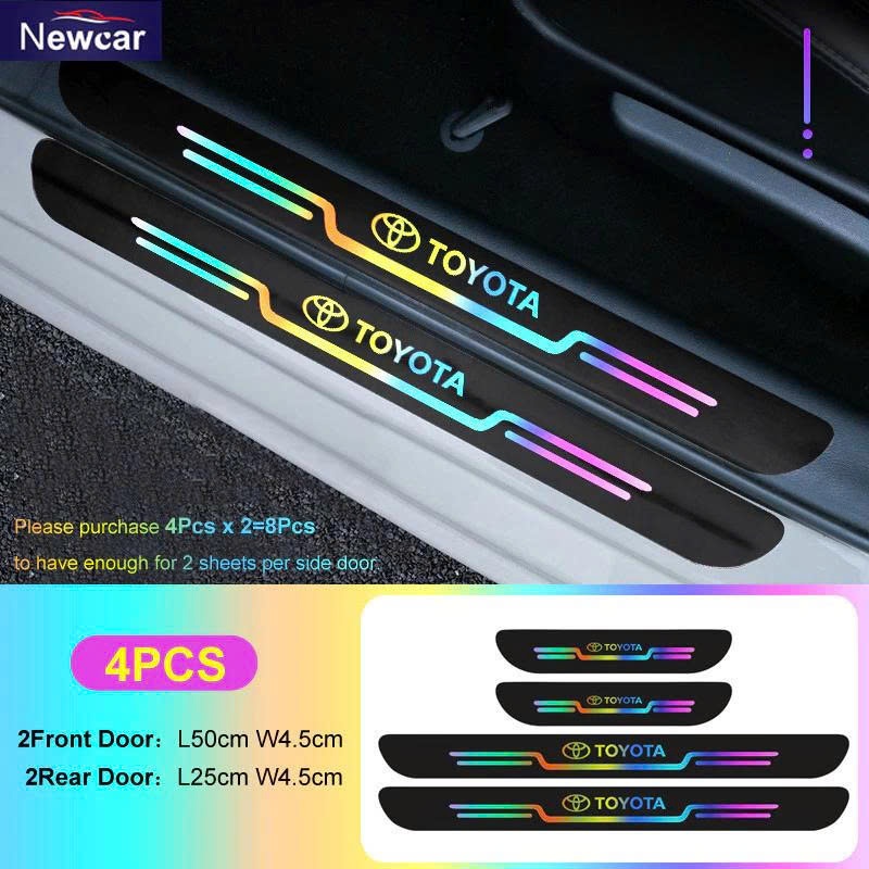 Bộ 4 Miếng Dán Phản Quang Dán Bậc Cửa và Cốp Decal Chống Trầy logo