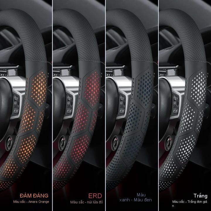 bọc vô lăng nappa trơn đen 38