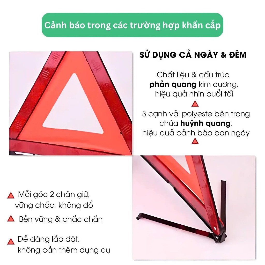 Biển cảnh báo nguy hiểm Tam Giác Phản Quang gấp gọn