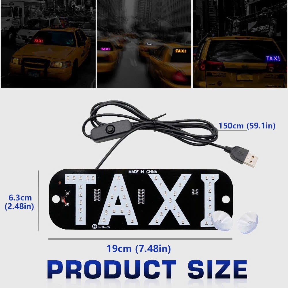 Đèn Led Chữ TAXI Thay Đổi 2 Màu, Đèn Báo Chữ TAXI Gắn Kính Lái Ô Tô