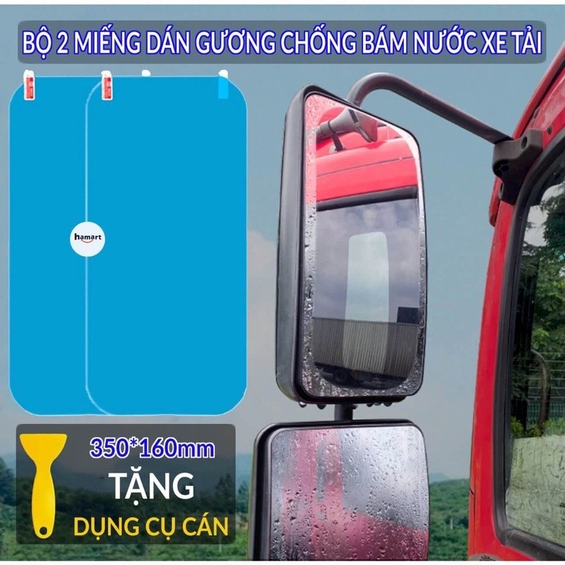 Bộ 2 miếng dán kính Nano chống đọng nước xe tải