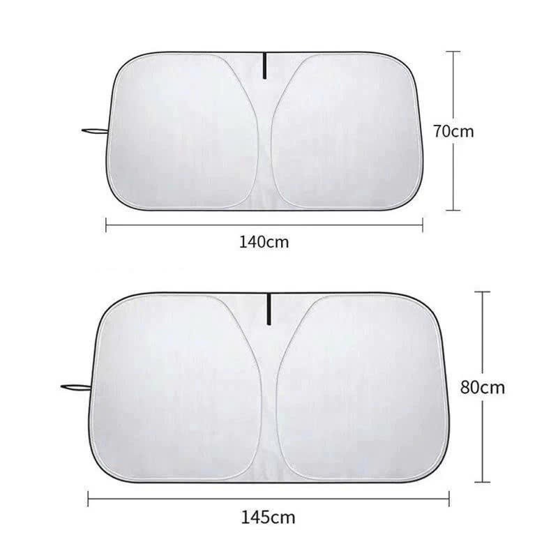 Tấm che nắng kính lái phủ bạc titan gấp gọn
