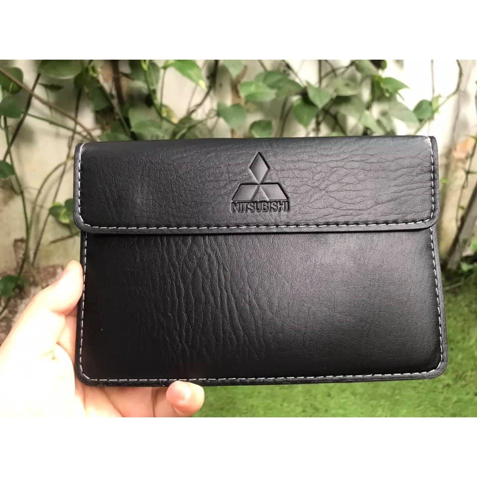 Ví da đựng giấy tờ có logo xe Đen