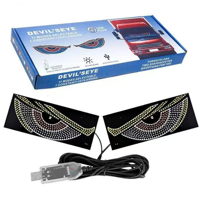 Bộ đèn LED USB cho hoạt hình mặt quỷ Honda cho tấm hình kính chắn gió phía trước và phía sau