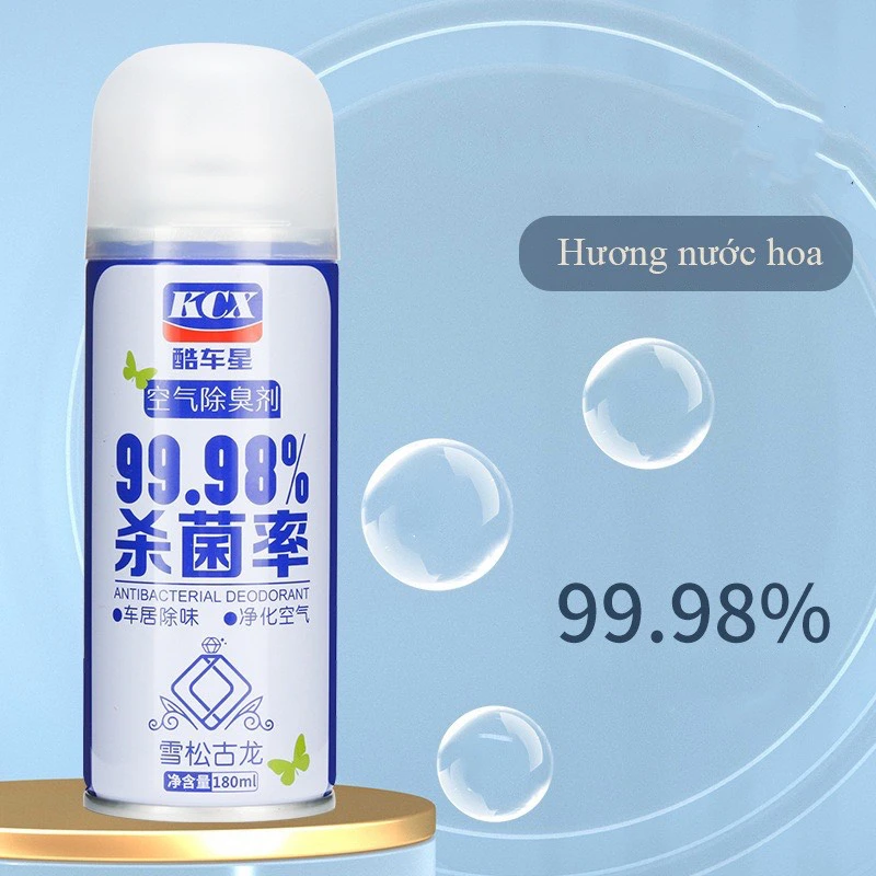 Chai Xịt Khử Mùi và Khử Trùng Máy Lạnh Ô Tô KCX làm sạch không khí vệ sinh điều hòa xe hơi