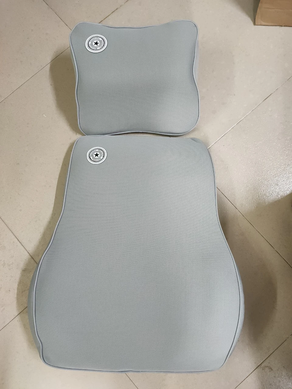 Combo cả bộ tựa đầu và tựa lưng vỏ nỉ ruột cao su non sport