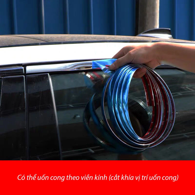 Cuộn Nẹp Viền Trang Trí Chân Kính Ô Tô Mạ Crom đủ size