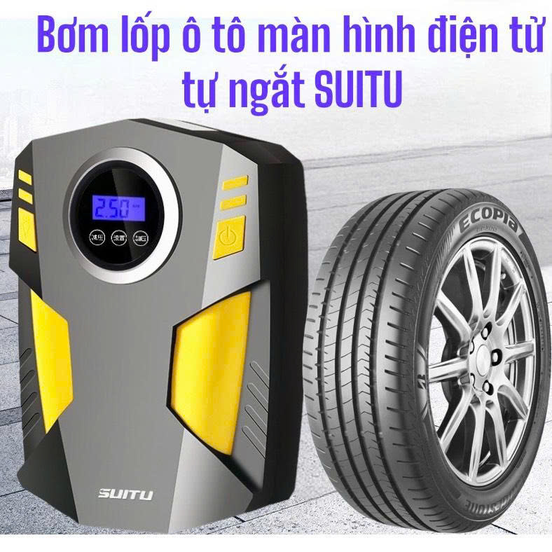 Bơm lốp ô tô SUITU có đèn chiếu cực sáng