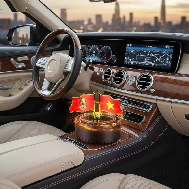cờ xoay năng lượng mặt trời ( viền vuông)