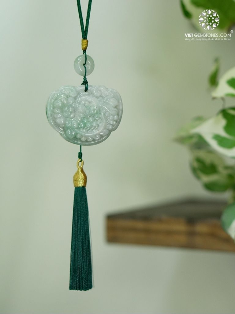 Móc Khóa Khấu Bình An Cẩm Thạch - Jadeite