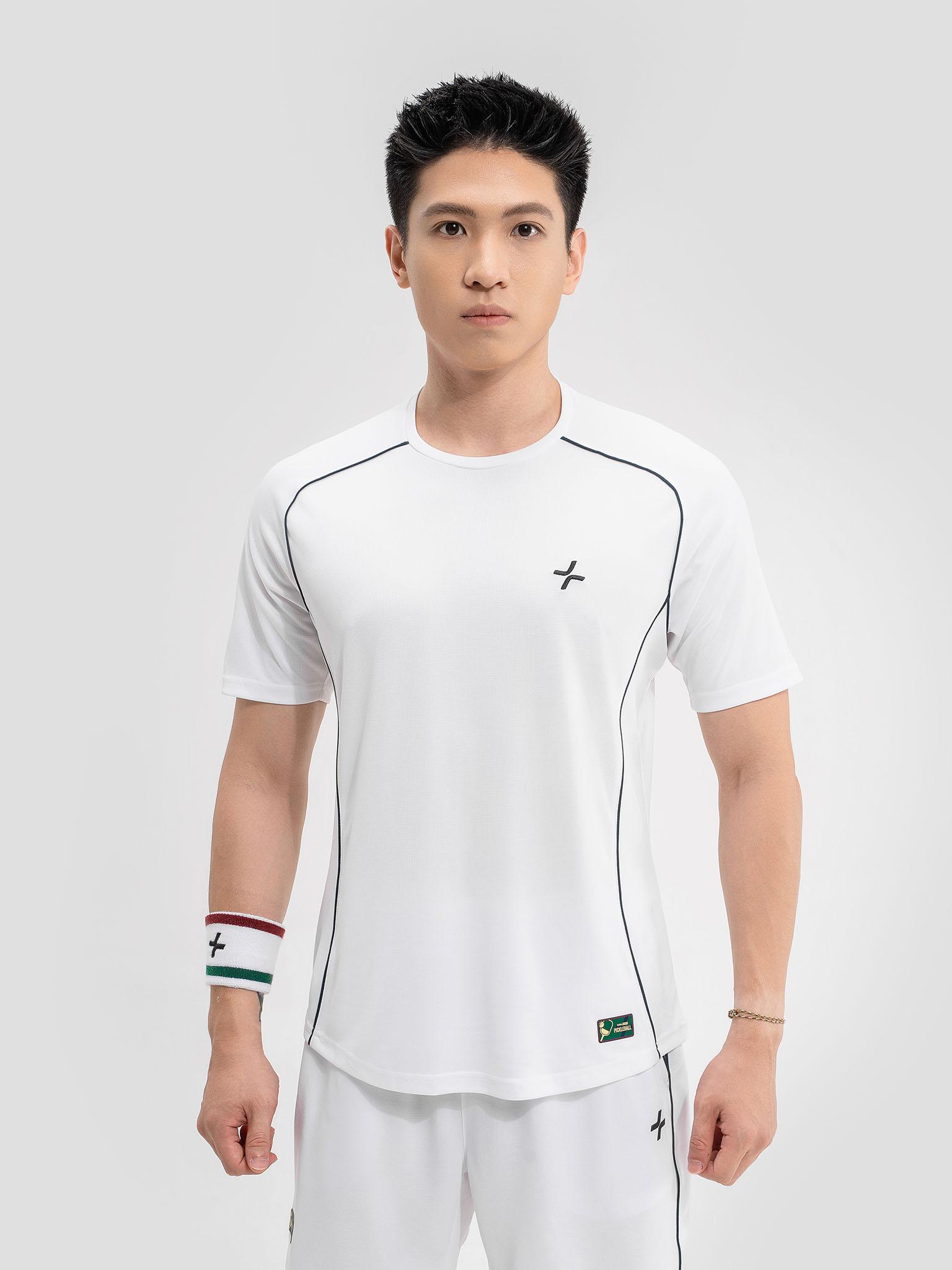 Áo tshirt Pickleball Driveshot Essentials - Trắng phối xanh lá