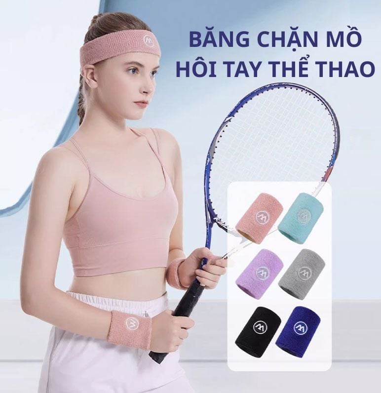 Băng chặn mồ hôi tay Asagi HW-0010, chất liệu vải dệt từ sợi tổng hợp, dùng trong tập luyện thể thao