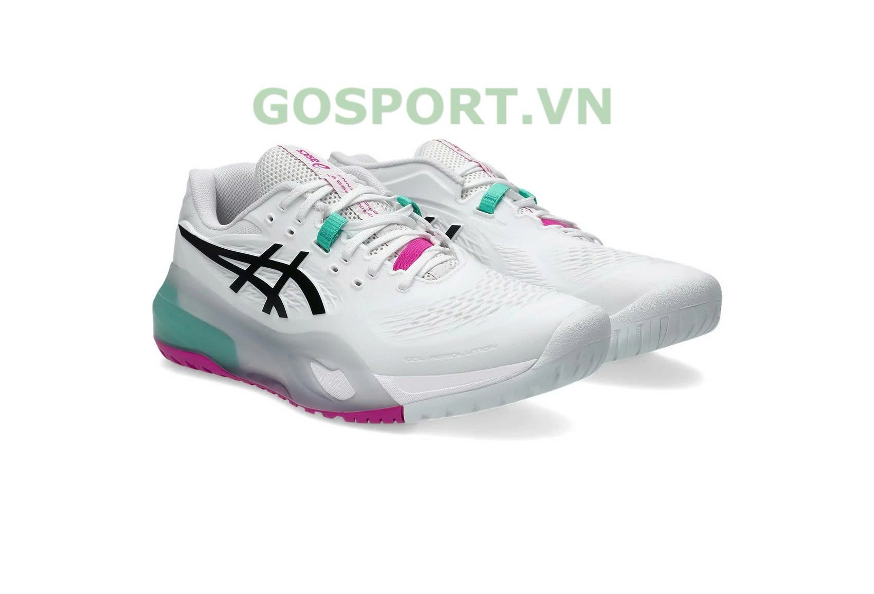 Giày Asics Gel Resolution X Trắng Hồng Xanh Lá