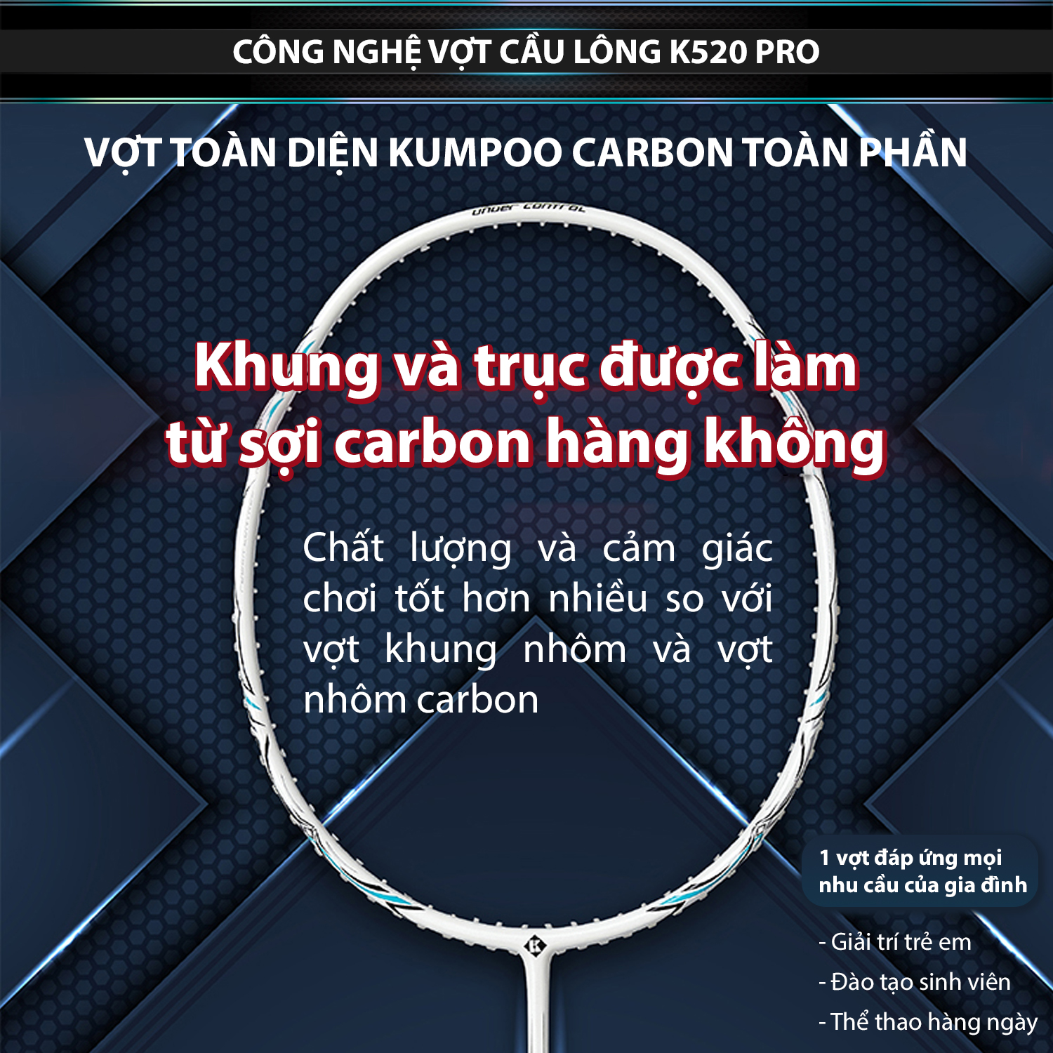 VỢT CẦU LÔNG KUMPO K520 PRO