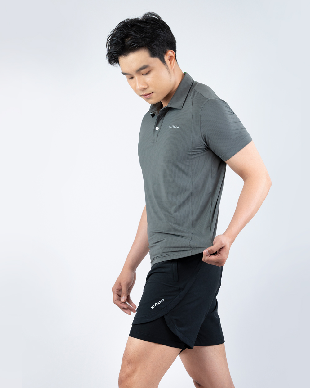 Quần Đùi 2 Lớp Tập Gym, Yoga, Chạy Bộ, Tennis, Pickleball Nam ICADO HT104