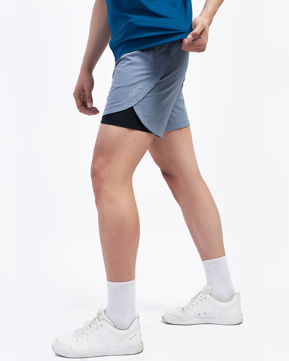 Quần Đùi 2 Lớp Tập Gym, Yoga, Chạy Bộ, Tennis, Pickleball Nam ICADO HT104