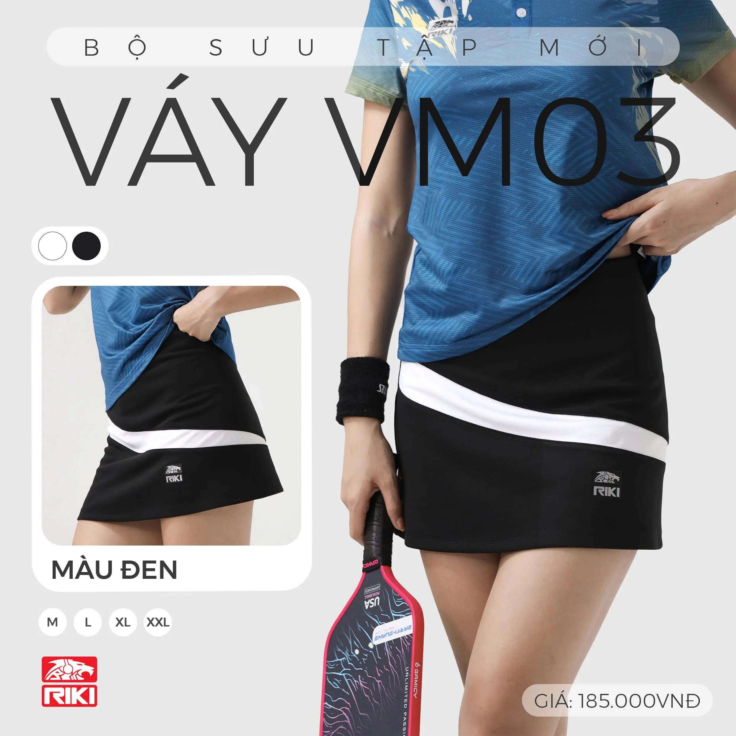 VÁY CẦU LÔNG/PICKLEBALL NỮ VM03 RIKI