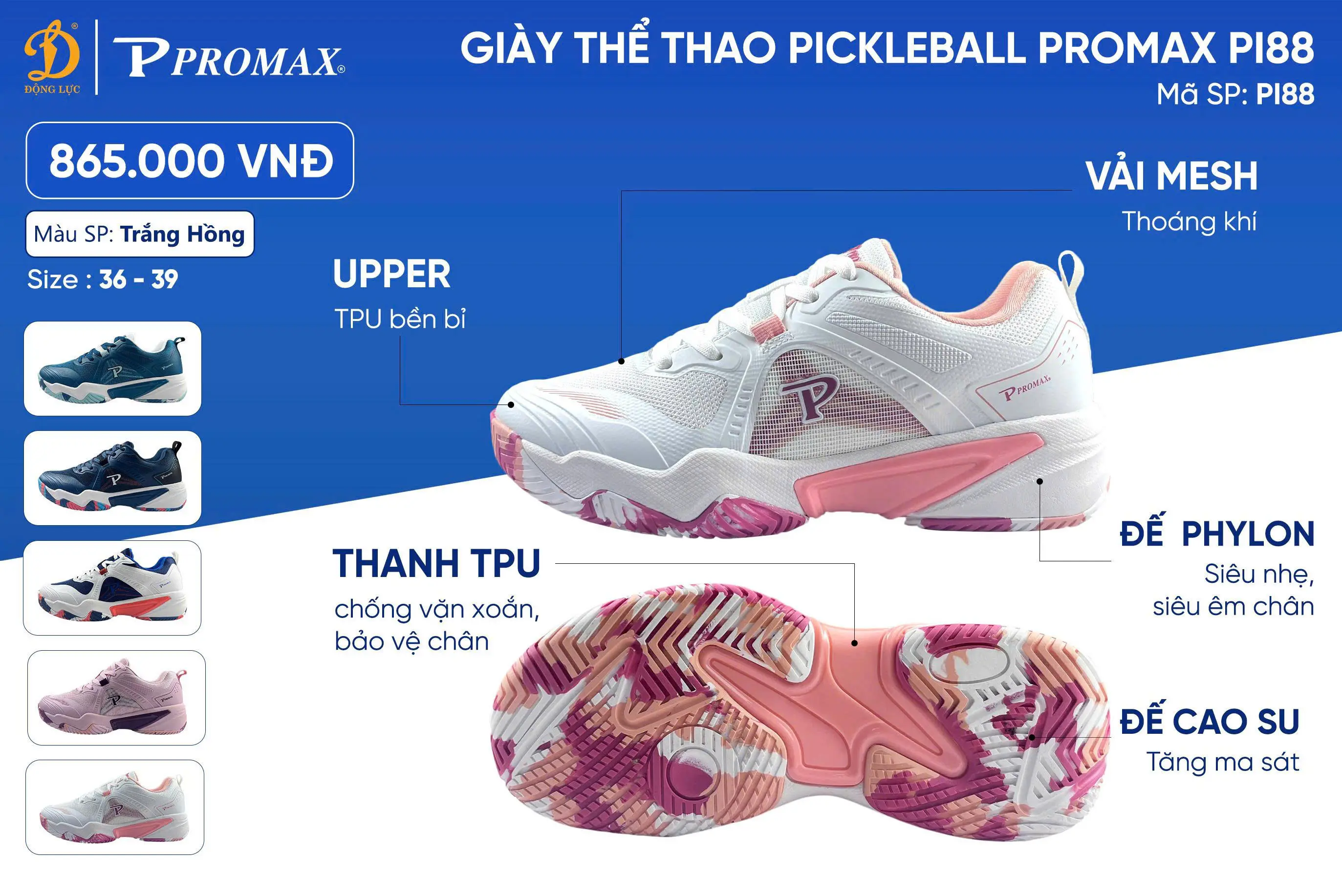 Giày Thể Thao Pickleball Promax PI88