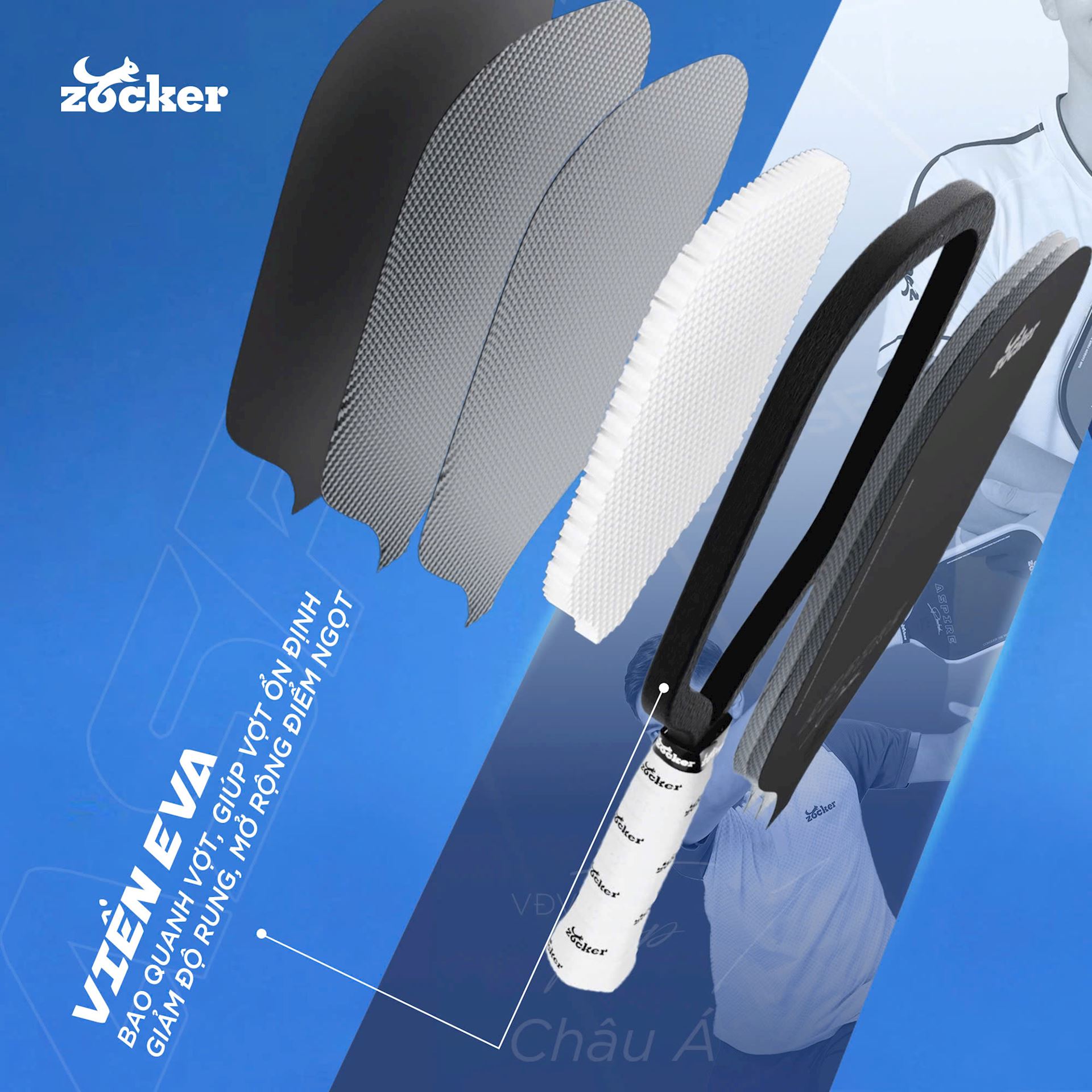 VỢT PICKLEBALL ZOCKER  ASPIRE 16MM