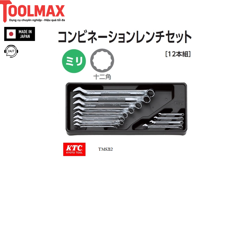 Bộ cờ lê vòng miệng KTC TMS212