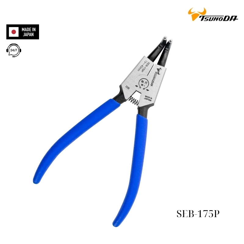 Kìm mở phe mũi cong 7 inch Tsunoda SEB-175P Nhật Bản