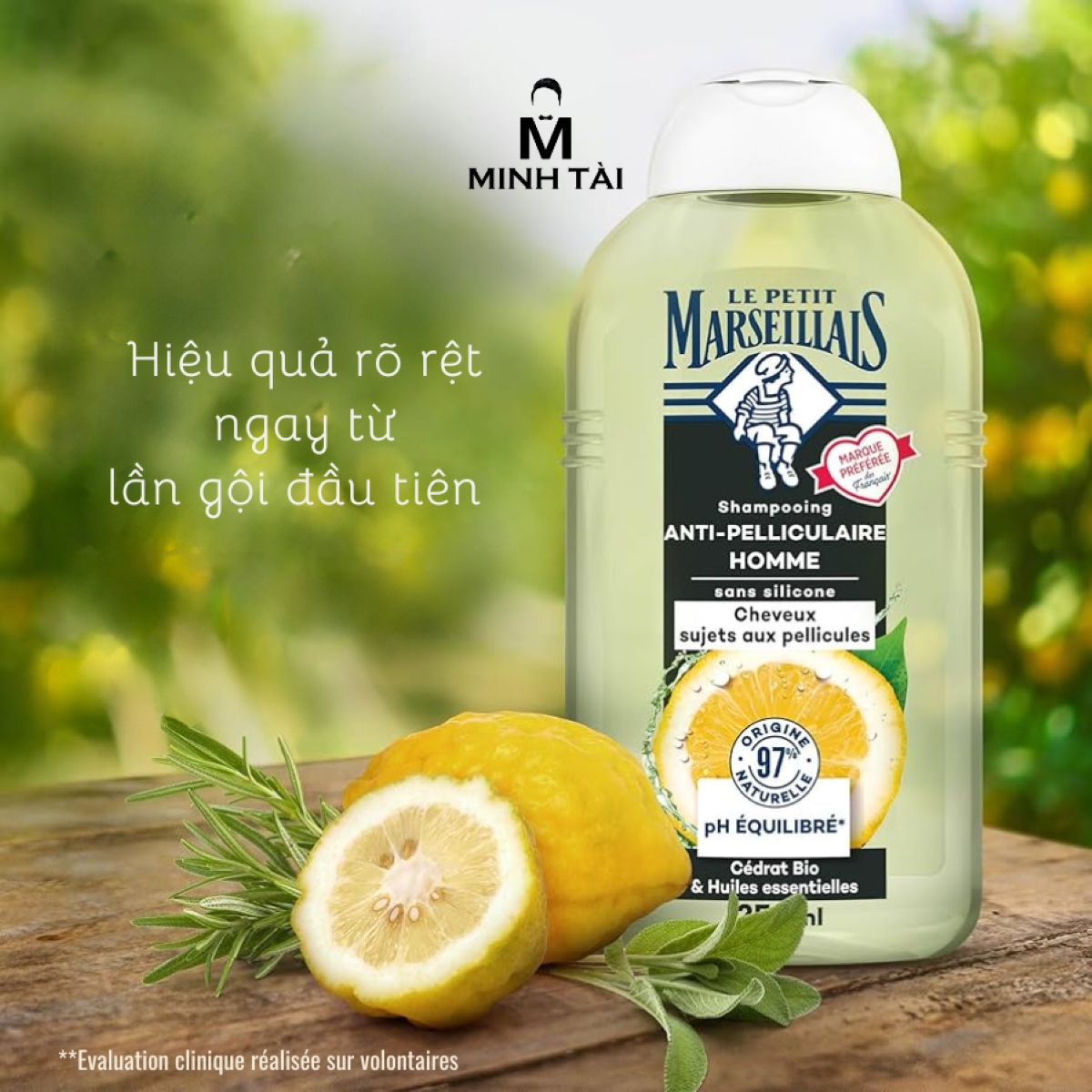 Dầu Gội Trị Gàu Nam Le Petit Marseillais Hữu Cơ & Tinh Dầu chanh vàng Thiên Nhiên