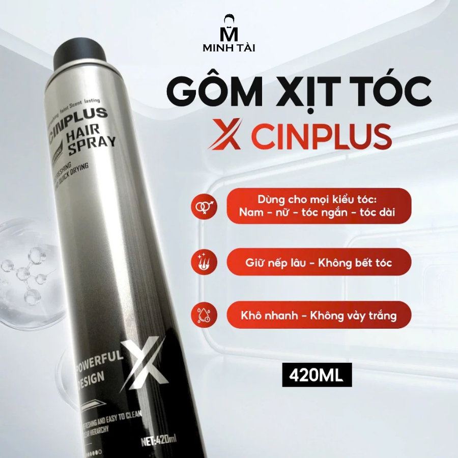 Gôm xịt tóc Nam CINPLUS REFRESHING AND QUICK DRYING
