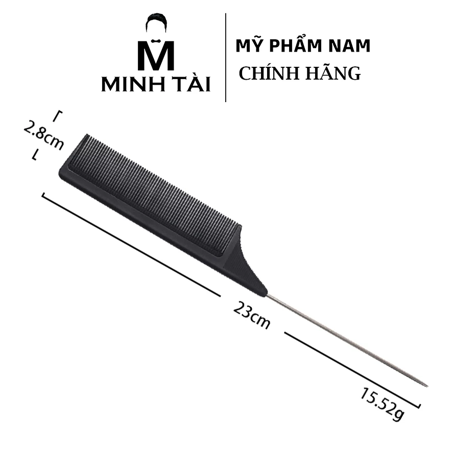 Lược Chuôi Nhọn Sợi Carbon Đen