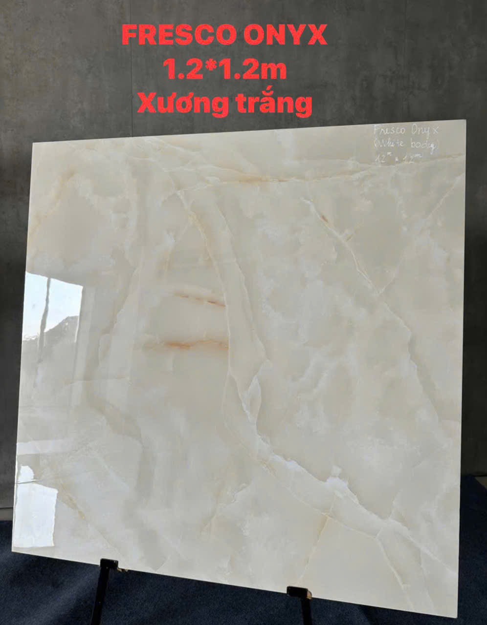 Gạch ấn độ 120x120 FRESCO ONYX(WHITE BODY) Gloosy xương trắng