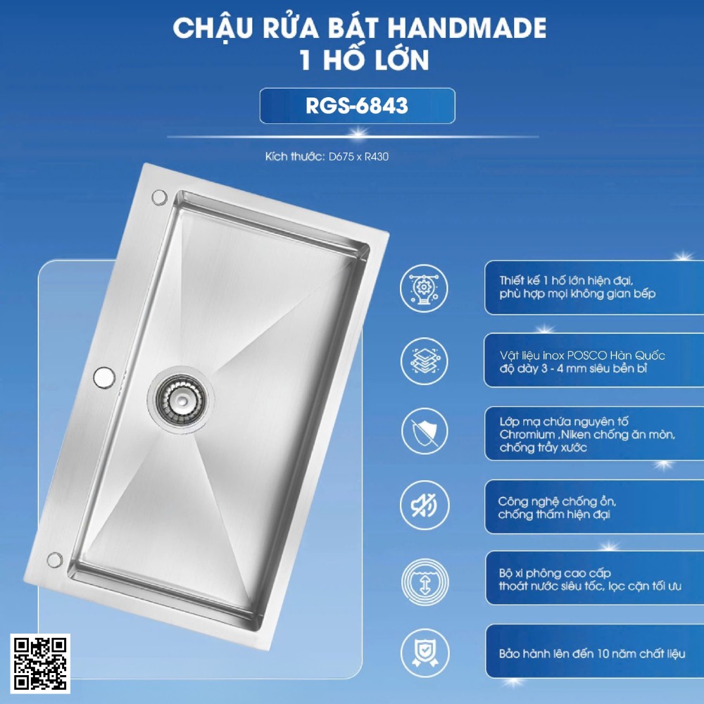 chậu rửa bát Rangos RGS-6843
