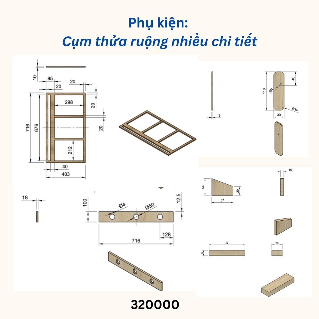 Cụm thửa ruộng tưới tiêu nhiều chi tiết