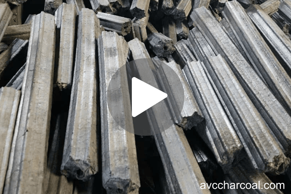 Hexagonal sawdust briquette charcoal Video of AVC Charcoal