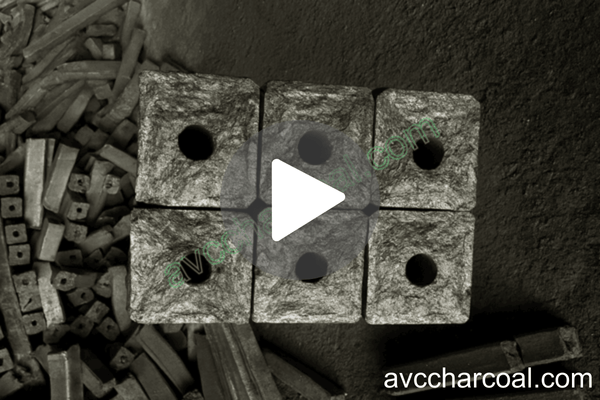 Square sawdust briquette charcoal Video of AVC Charcoal