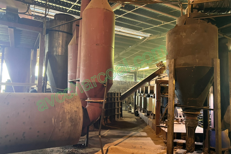 avc factory storage packed bbq smokeless clean sawdust briquette charcoal boxes for export