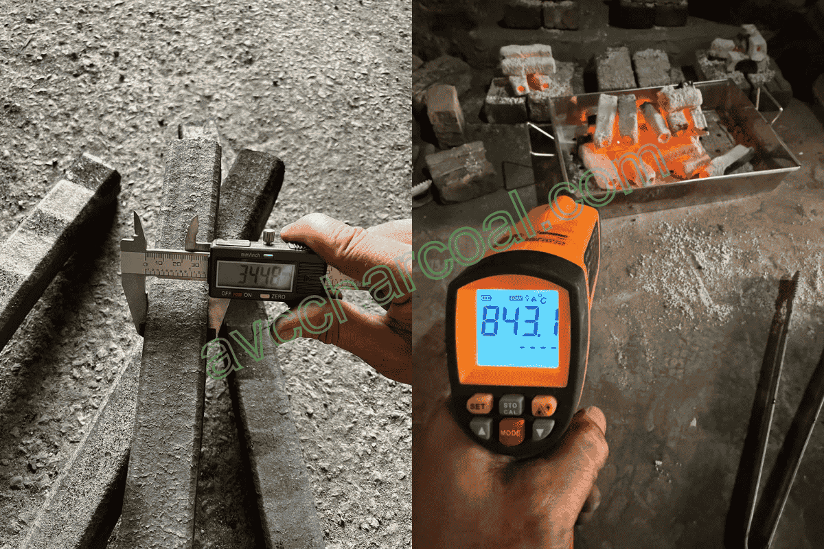 Inspection and quality checks for charcoal before container loading in Vietnam factory