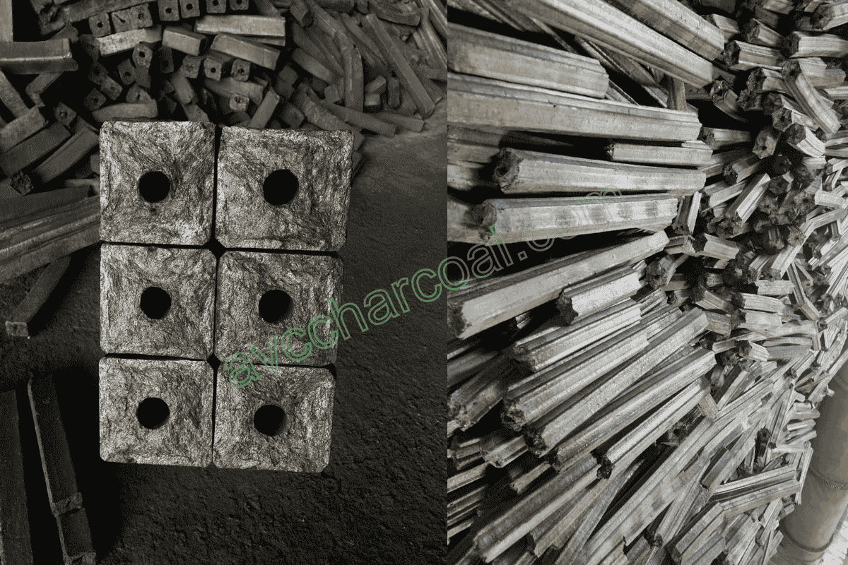 Export wood square shape sawdust briquette charcoal from manufacturer in Viet Nam BBQ smokeless low ash and long burning time cheap price compare hexagonal and square