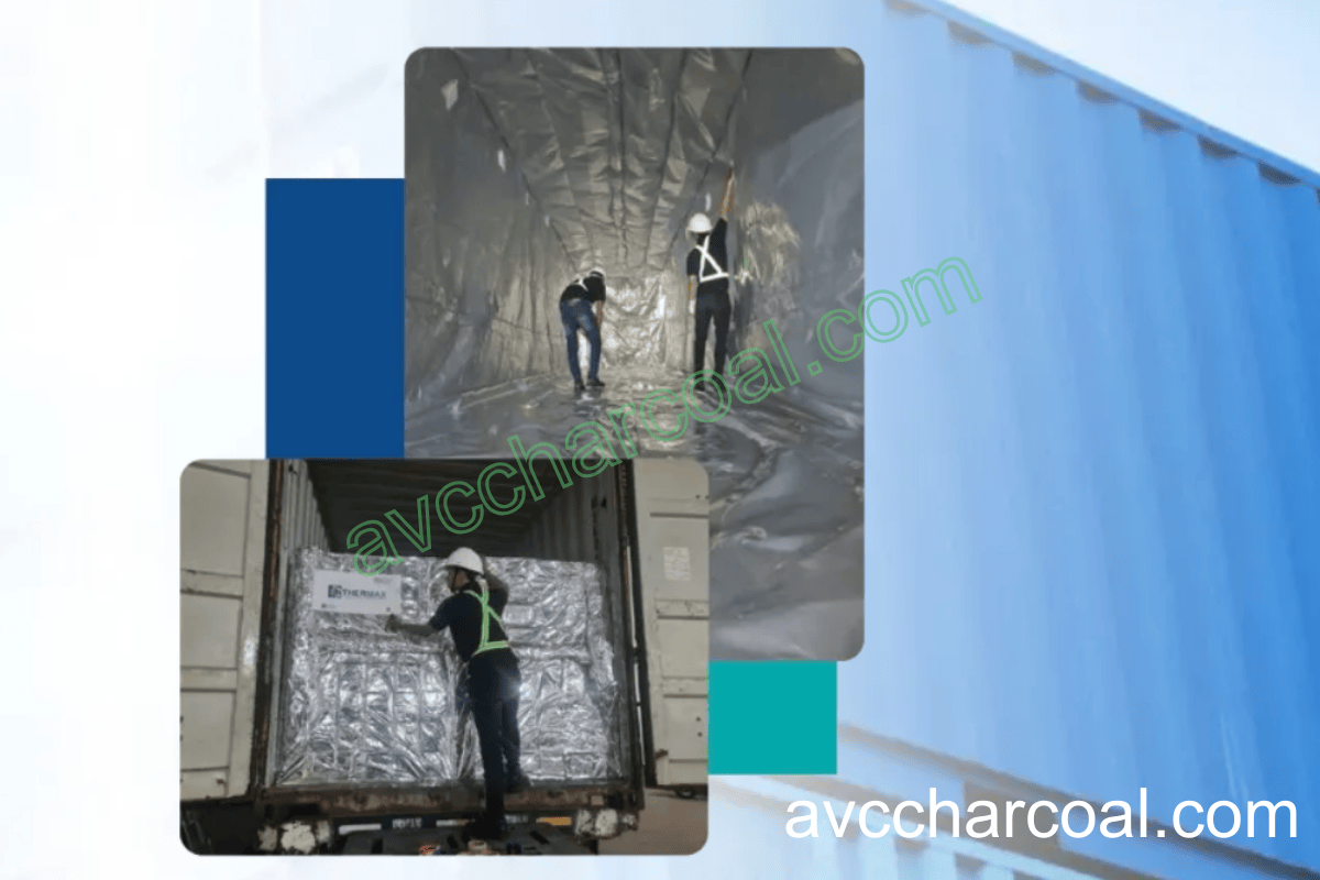 A person safely lighting a grill using high quality smokeless sawdust briquette charcoal for bbq.