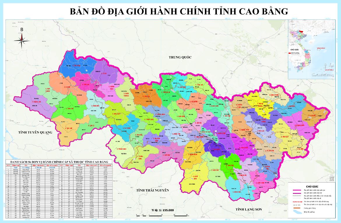 Bản đồ Hành chính Tỉnh Cao Bằng 2025: Cập nhật sáp nhập Xã, Phường mới nhất