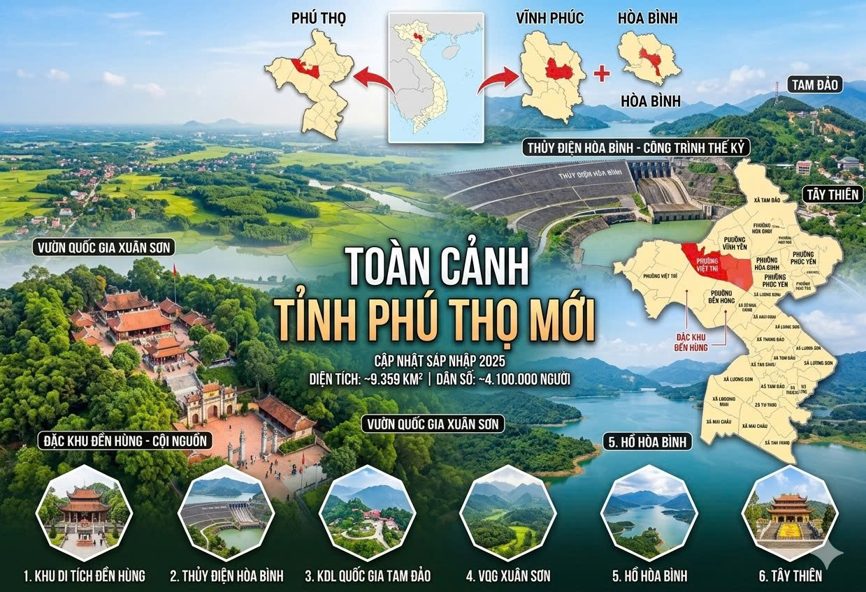 Tỉnh Hòa Bình trước và sau sáp nhập: Toàn cảnh thay đổi mới nhất 2025