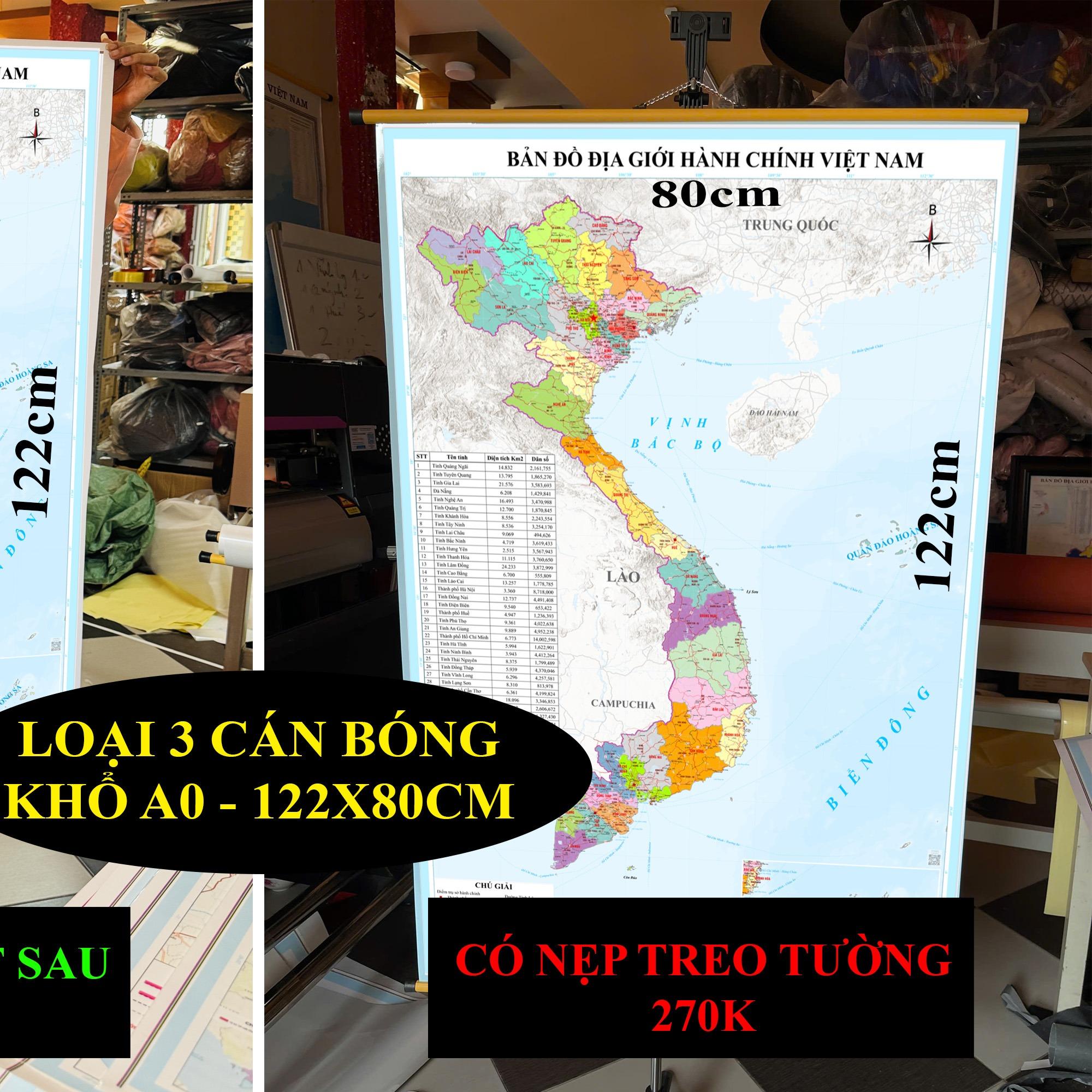 Bản Đồ Việt Nam mới nhất 2026 In siêu nét trên đề can chống nước Dễ Tra Cứu Chính Xác chi tiết