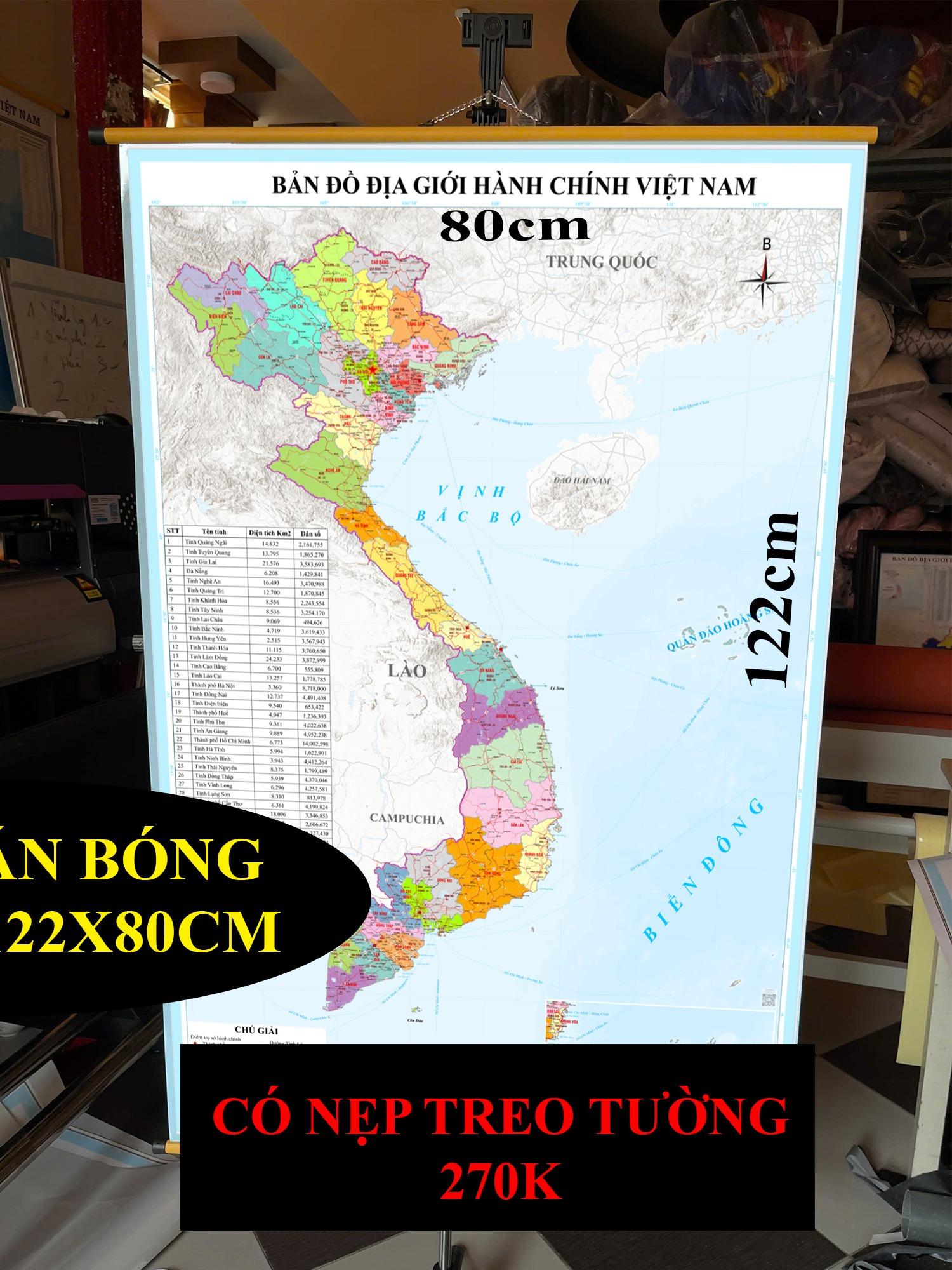 Bản Đồ Việt Nam mới nhất 2026 In siêu nét trên đề can chống nước Dễ Tra Cứu Chính Xác chi tiết
